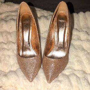 Shoeland RoseGold Glitter Heels